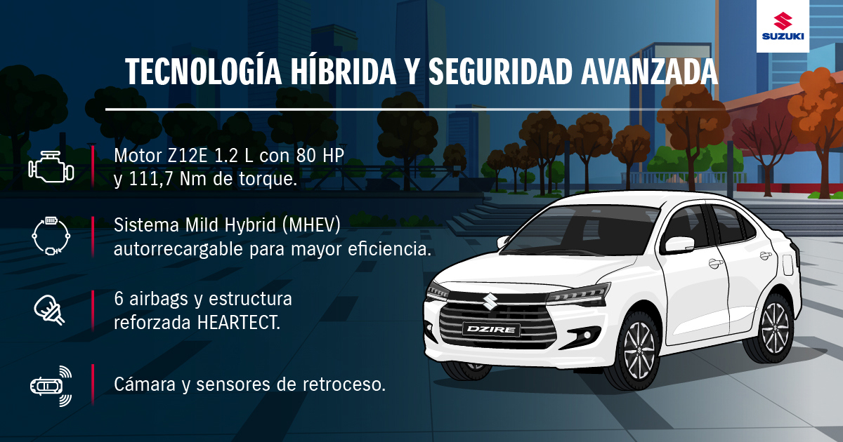 Auto sedán con tecnología híbrida.
